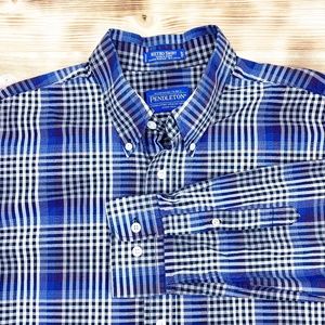PENDLETON Mens's Plaid Metro Shirt Sz L